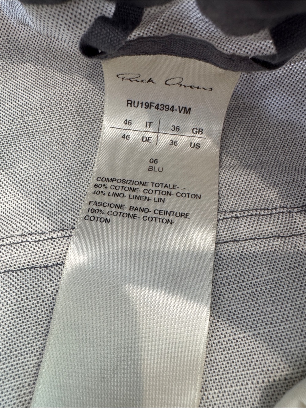 Rick Owens Gray Blue Pants - Picture 2 of 4